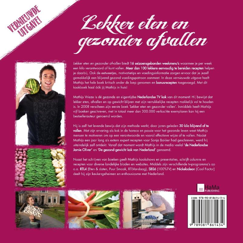 Achterkant van Lekker eten en gezonder afvallen