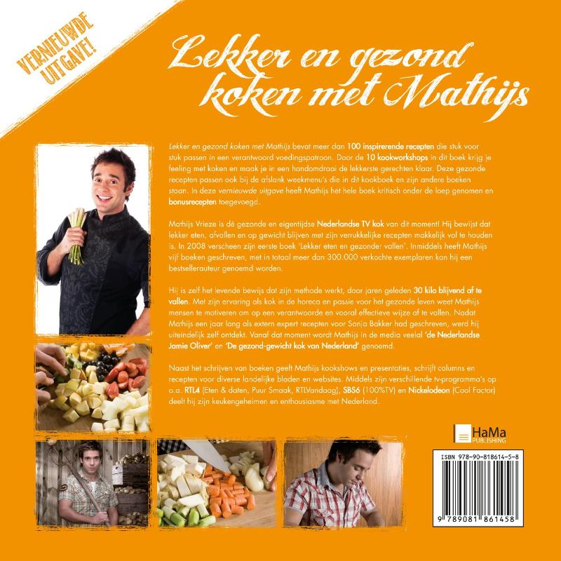 Achterkant van Lekker en gezond koken met Mathijs