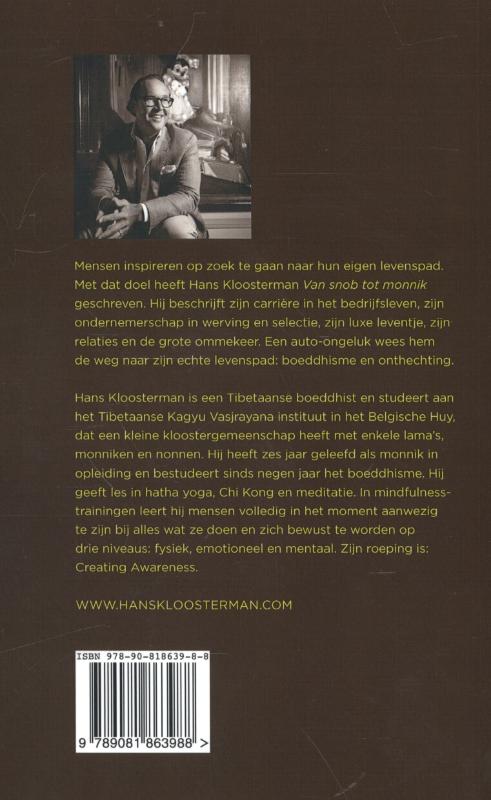 Achterkant van Van snob tot monnik