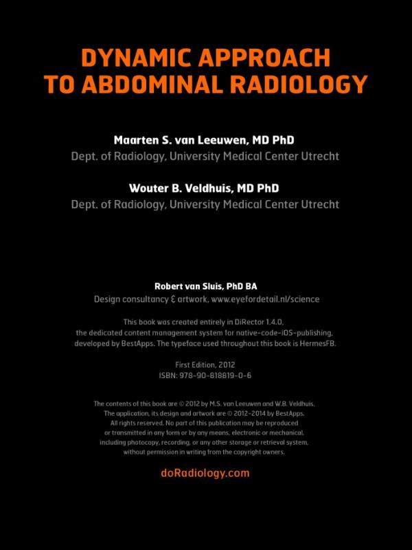 Achterkant van Dynamic approach to abdominal radiology
