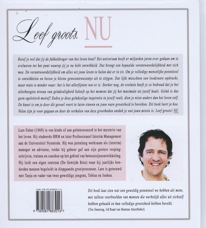 Achterkant van Leef groots
