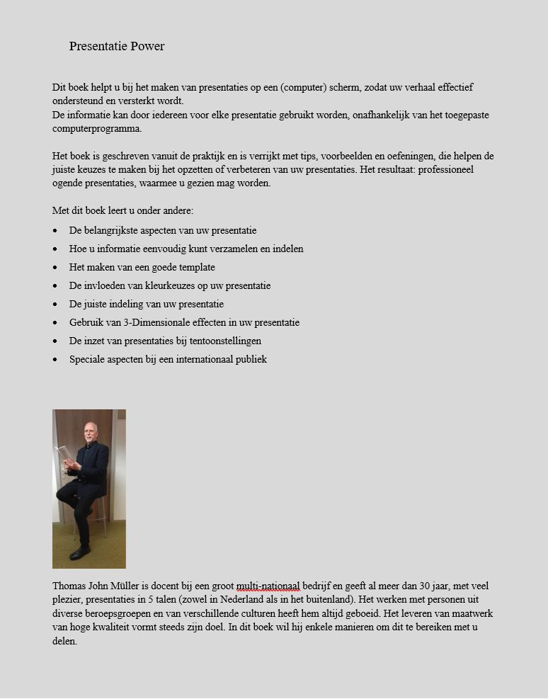 Achterkant van Presentatie Power