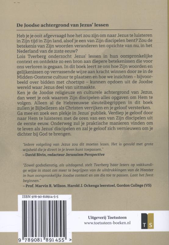 Achterkant van Wandelen in het stof van rabbi Jezus