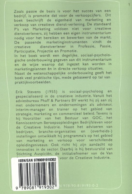 Achterkant van Van passie tot promotie