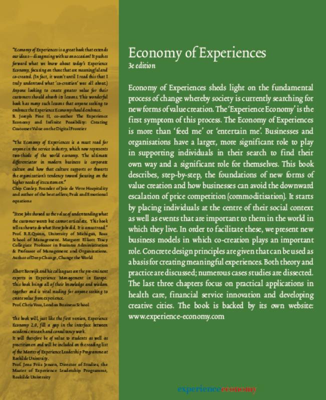 Achterkant van Economy of experiences