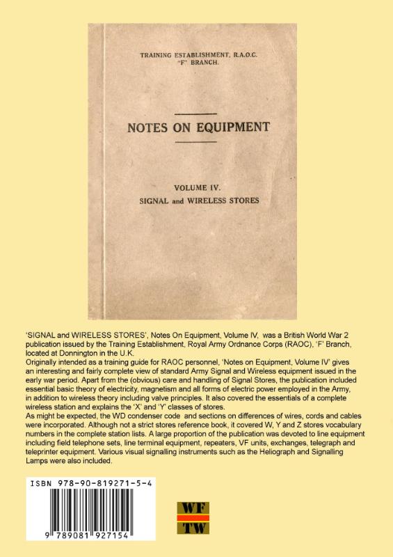 Achterkant van Signal and Wireless Stores, Notes Compendium 6 on Equipment, Volume IV