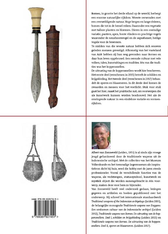 Achterkant van Traditionele wapens van Borneo. De uitrusting van de koppensnellers. Deel III, zwaarden en messen.