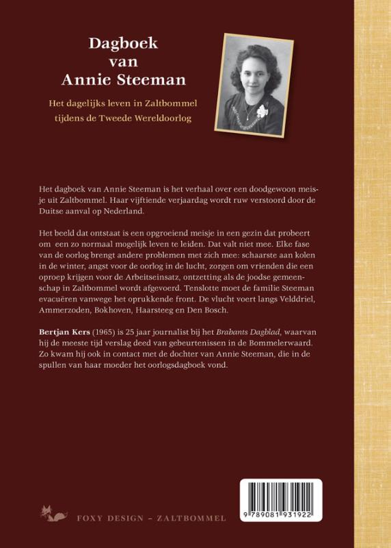Achterkant van Dagboek van Annie Steeman