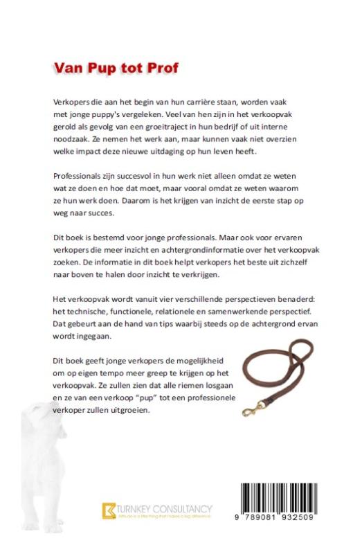 Achterkant van Van pup tot prof