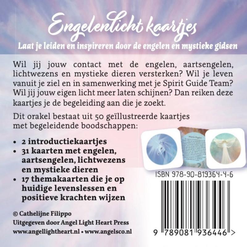 Achterkant van Engelenlicht kaartjes
