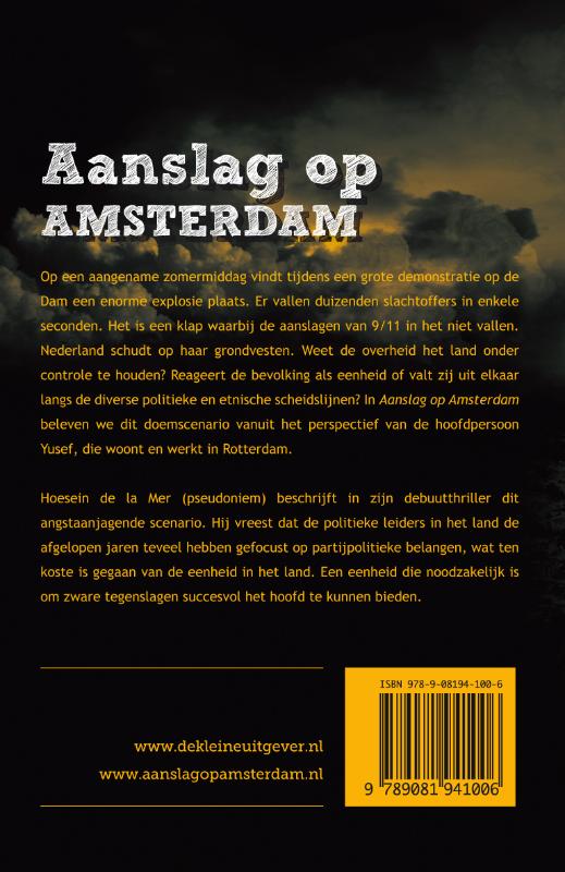 Achterkant van Aanslag op Amsterdam
