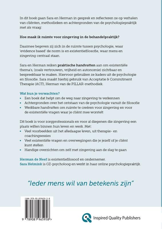 Achterkant van Ruimte voor zingeving