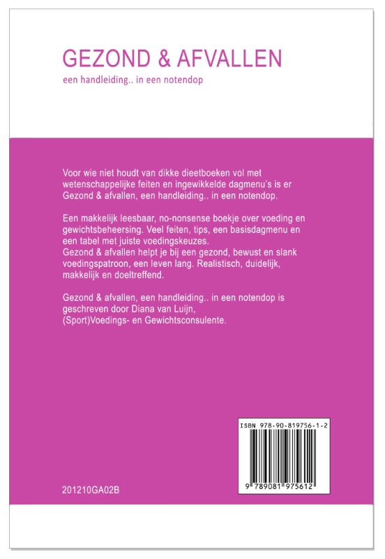 Achterkant van Gezond en afvallen