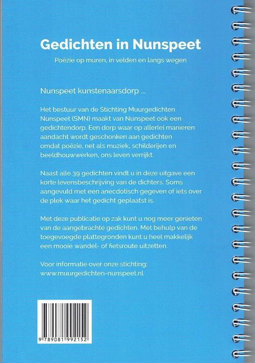Achterkant van Gedichten in Nunspeet