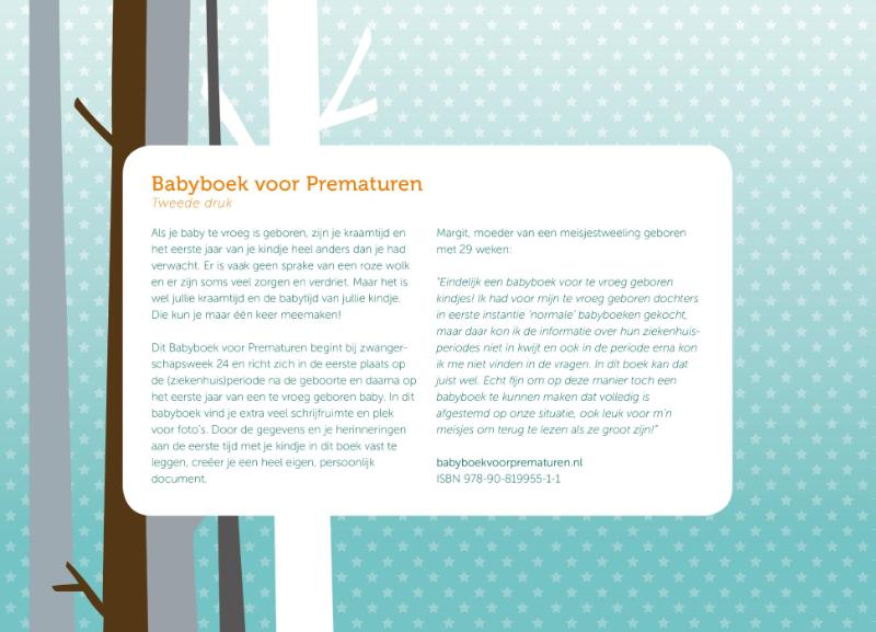 Achterkant van Babyboek voor prematuren