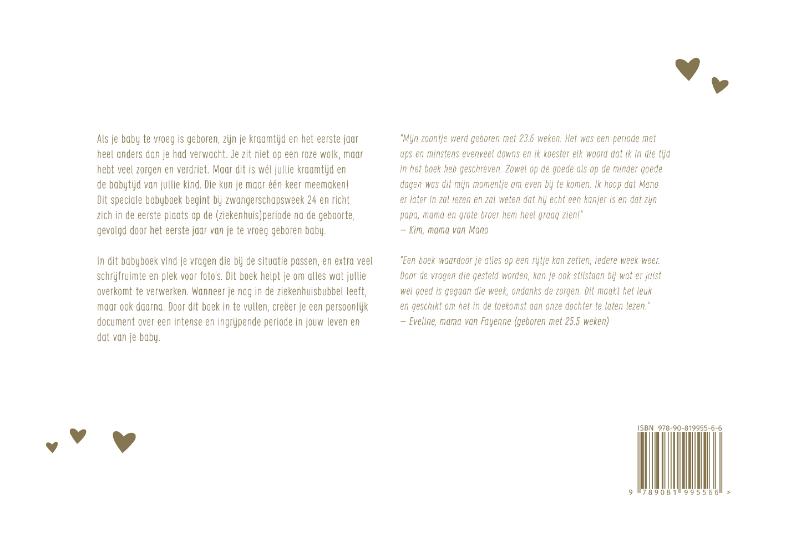 Achterkant van Kleine Kanjer! Babyboek voor Prematuren