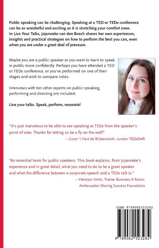 Achterkant van Live your talks