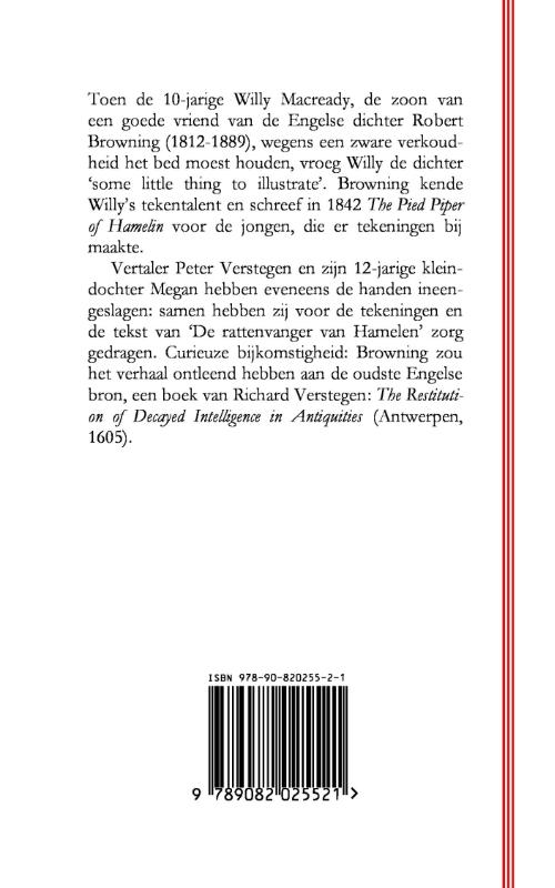 Achterkant van De rattenvanger van Hamelen