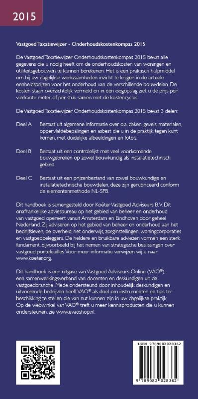 Achterkant van 2015 Onderhoudskostenkompas