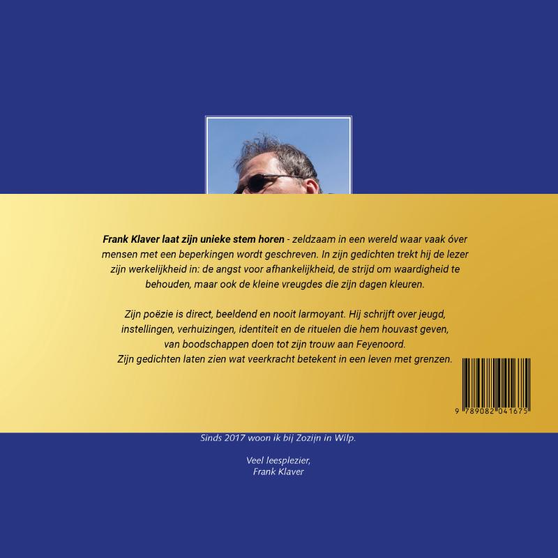 Achterkant van Frank Klaver Drie bundels. Een uniek stem