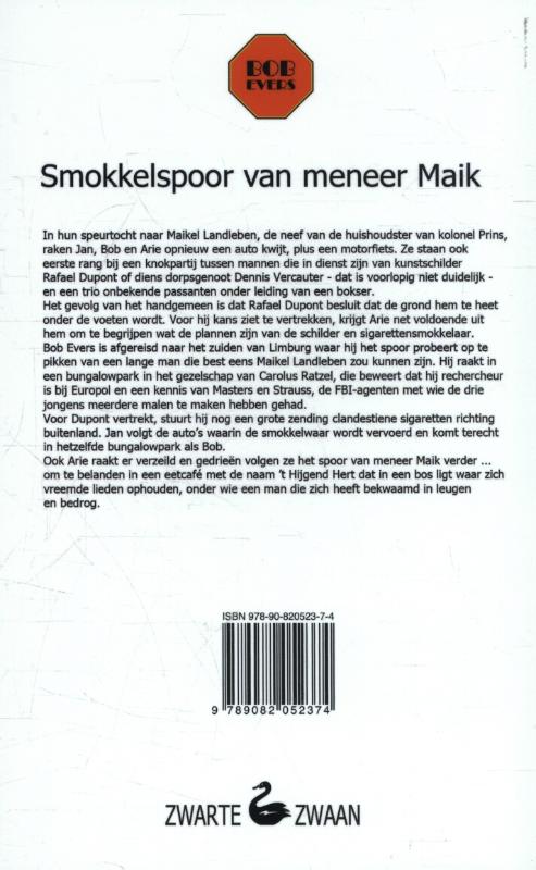 Achterkant van Smokkelspoor van meneer Maik