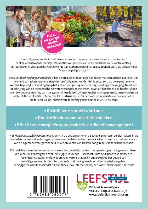 Achterkant van Handboek leefstijlgeneeskunde