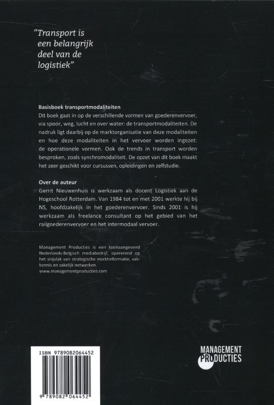 Achterkant van Basisboek transportmodaliteiten