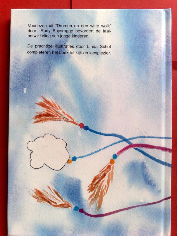 Achterkant van Dromen op een witte wolk