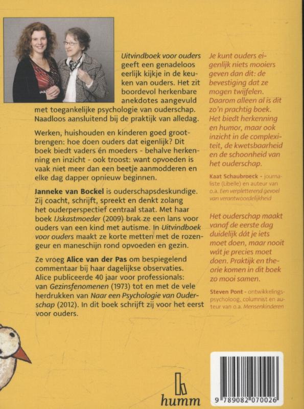 Achterkant van Uitvindboek voor ouders