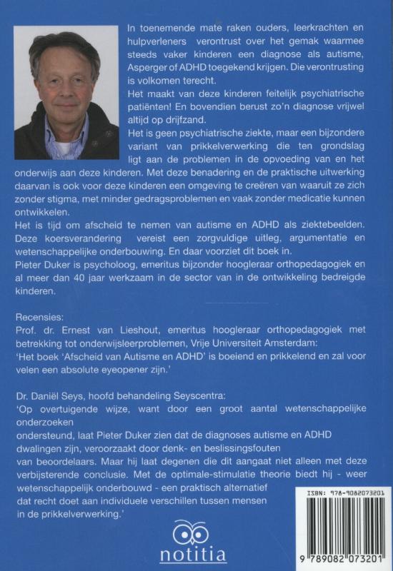 Achterkant van Afscheid van autisme en adhd