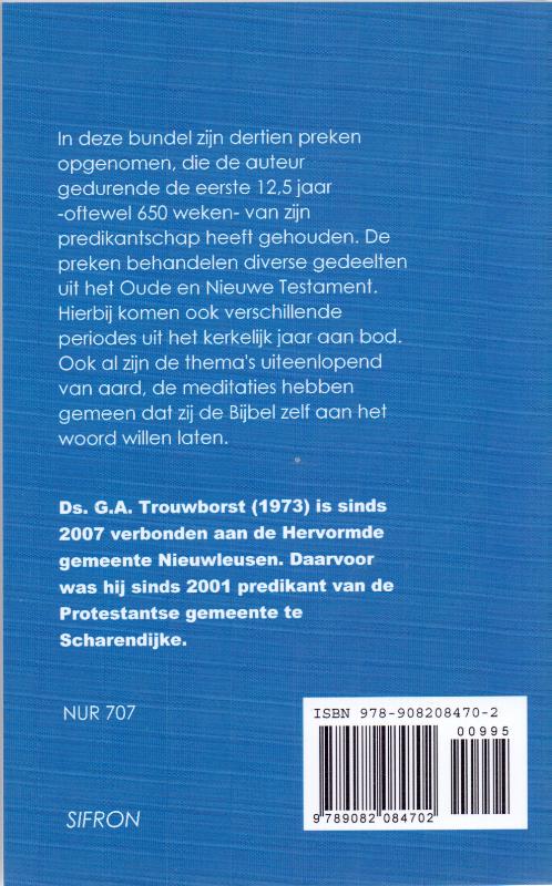 Achterkant van 650 weken