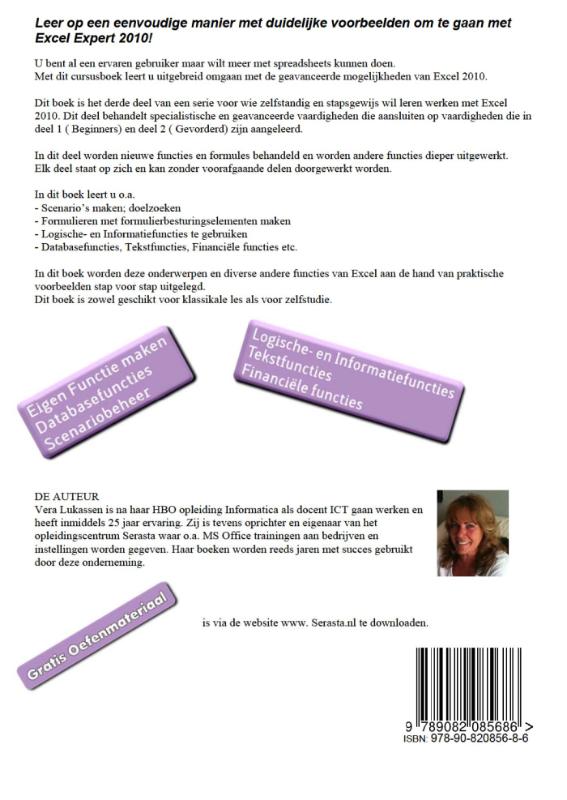 Achterkant van Excel 2010 Expert