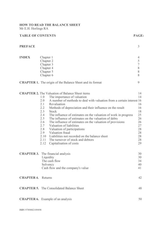 Achterkant van How to read the Balance Sheet
