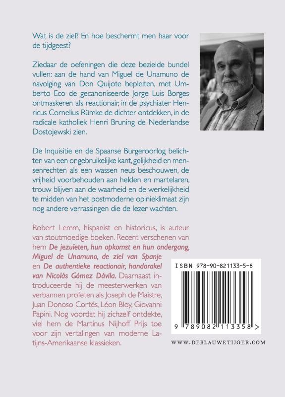 Achterkant van Essays over de ziel