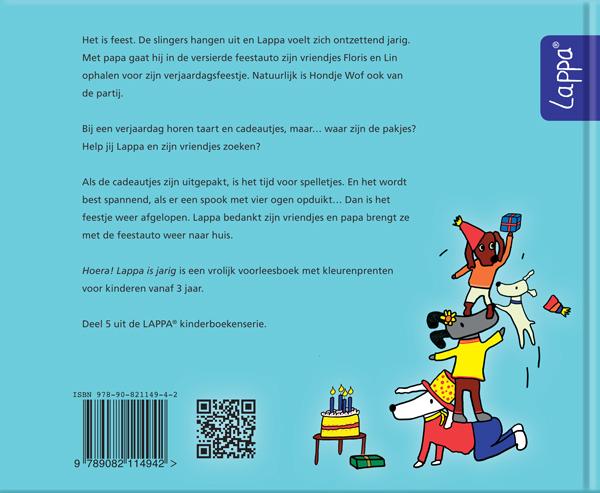 Achterkant van Hoera! Lappa is jarig