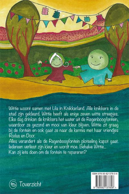 Achterkant van Wittie en de regenboogfontein