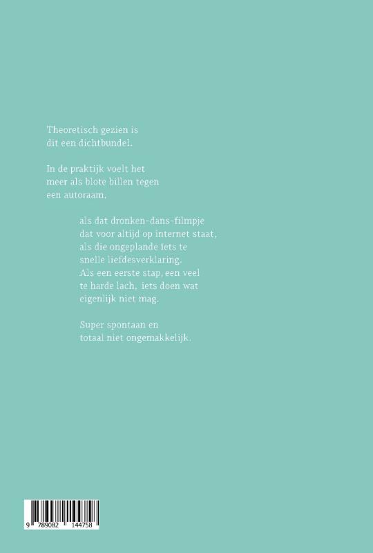 Achterkant van Super spontaan en totaal niet ongemakkelijk