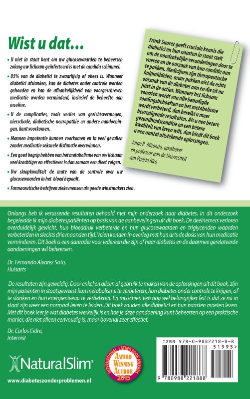 Achterkant van Diabetes zonder problemen