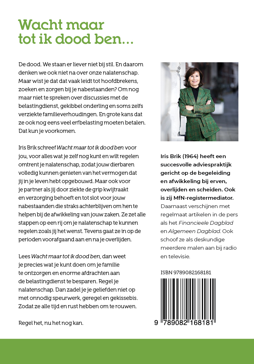 Achterkant van Wacht maar tot ik dood ben