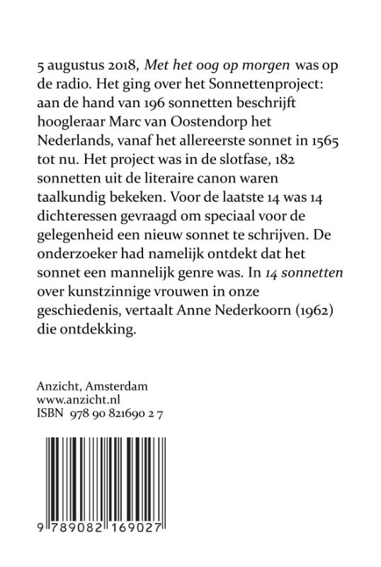 Achterkant van 14 sonnetten