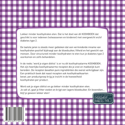 Achterkant van Koolhydraatarm kookboek