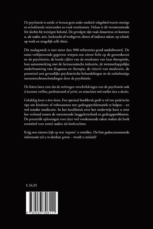 Achterkant van De verborgen verschrikkingen van de psychiatrie