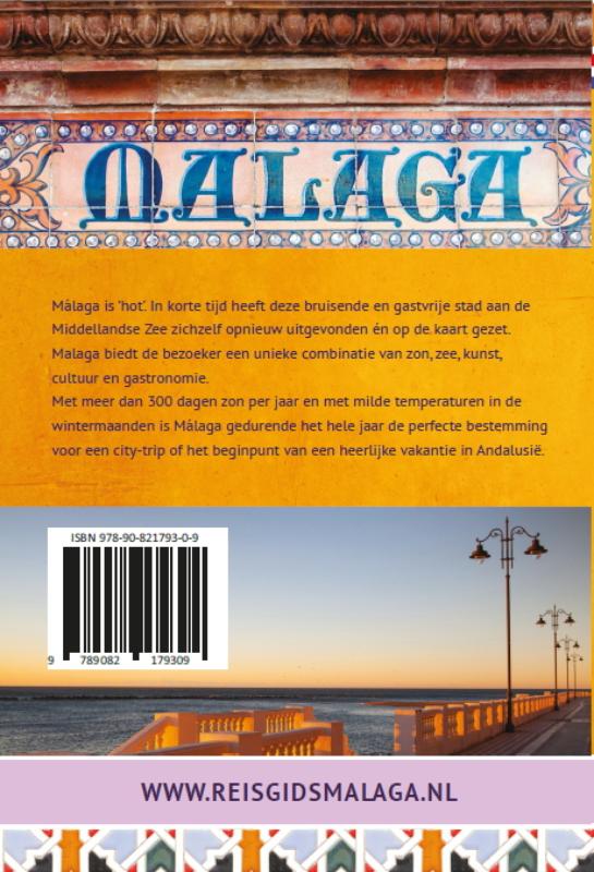 Achterkant van Reisgids voor de stad Malaga