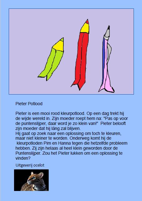 Achterkant van Pieter Potlood