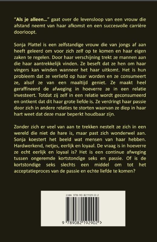 Achterkant van Als je alleen...