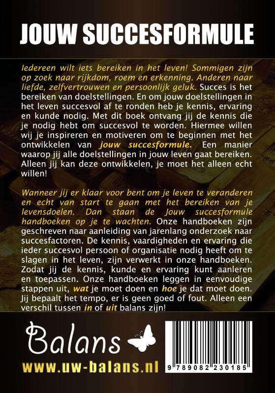 Achterkant van Jouw succesformule van A tot Z