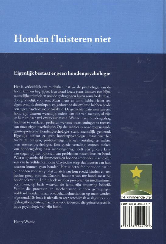 Achterkant van Honden fluisteren niet