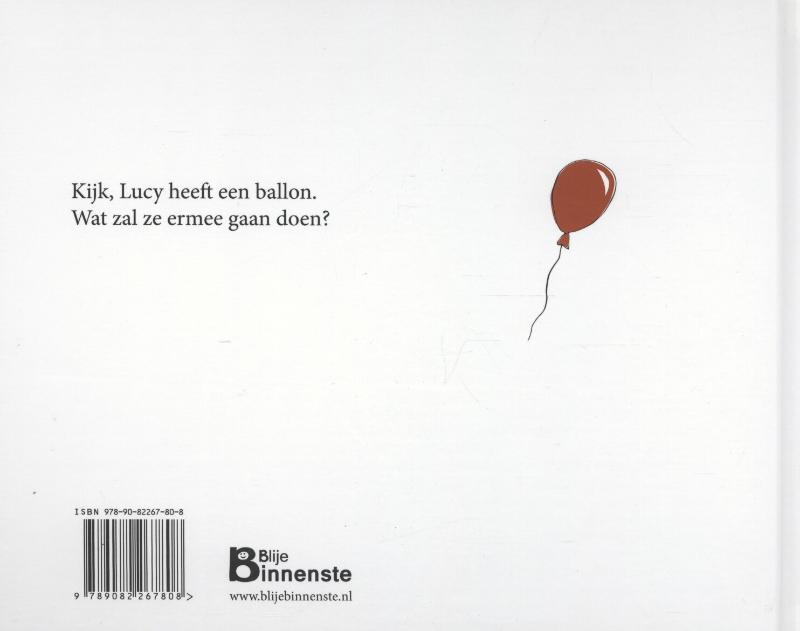 Achterkant van Lucy heeft een ballon