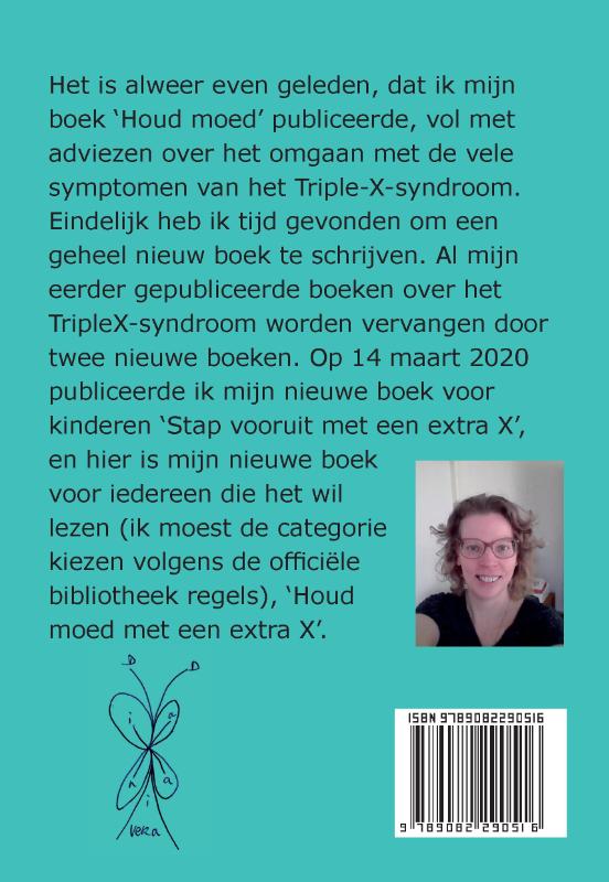 Achterkant van Houd moed met een extra X
