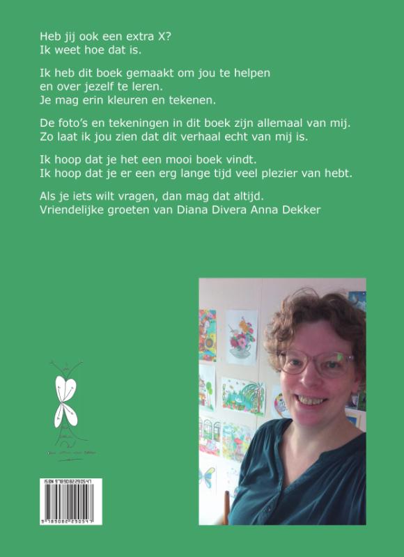 Achterkant van Ik stap vooruit met een extra X